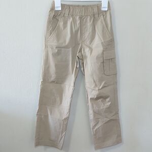 CQR Kids Nylon Cargo Pants Tan Elastic Waistband Outdoors Boys Size XS 6-7